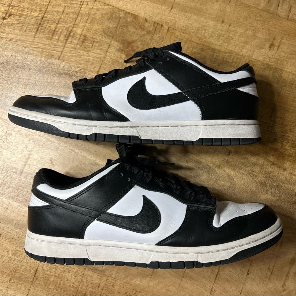 Nike Dunk Low Shoes Mens Size 11 Black White Panda Leather Basketball - Picture 8 of 11